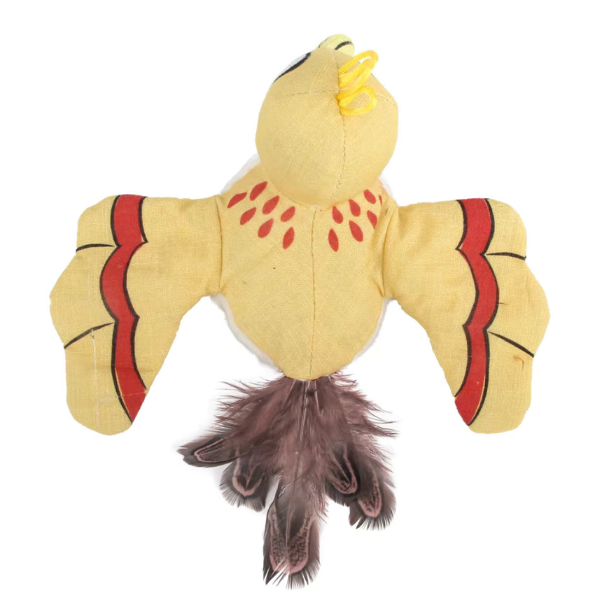 Jucarie pentru Pisici SHAW tip Pasare Interactiva cu Aripi Batante si Coada din Pene, Stimuleaza Instinctul de Vanatoare