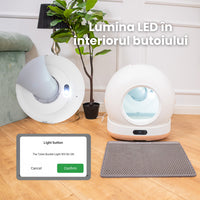 Litiera automata smart SHAW® Ultra View pentru pisici, camera video, auto-curatare, sterilizare UV, odorizant, aplicatie mobila