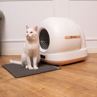 Litiera automata smart SHAW® Ultra View pentru pisici, camera video, auto-curatare, sterilizare UV, odorizant, aplicatie mobila