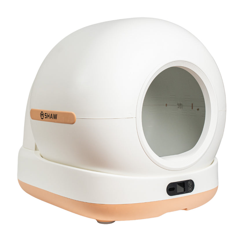 Litiera automata smart SHAW® Ultra View pentru pisici, camera video, auto-curatare, sterilizare UV, odorizant, aplicatie mobila