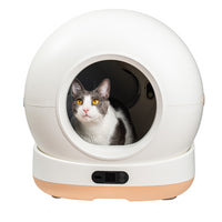 Litiera automata smart SHAW® Ultra View pentru pisici, camera video, auto-curatare, sterilizare UV, odorizant, aplicatie mobila