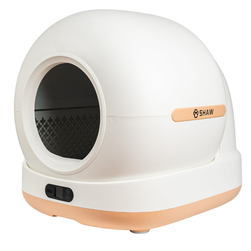 Litiera automata smart SHAW® Ultra View pentru pisici, camera video, auto-curatare, sterilizare UV, odorizant, aplicatie mobila