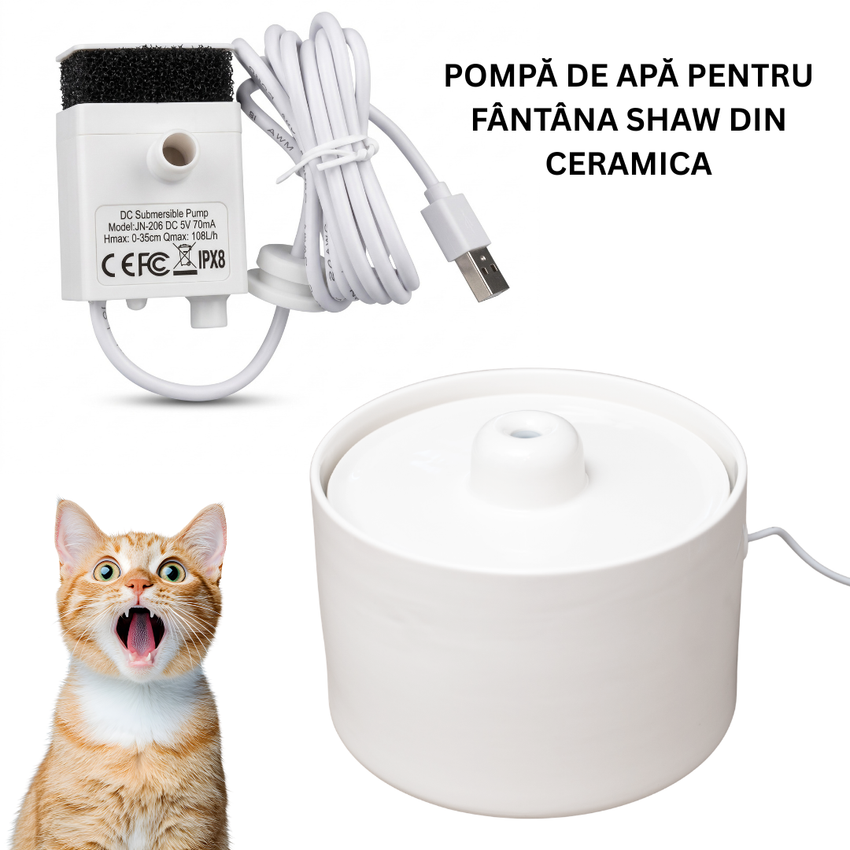 Pompa de apa pentru fantana SHAW® din ceramica, compatibila SHW-FN-CER