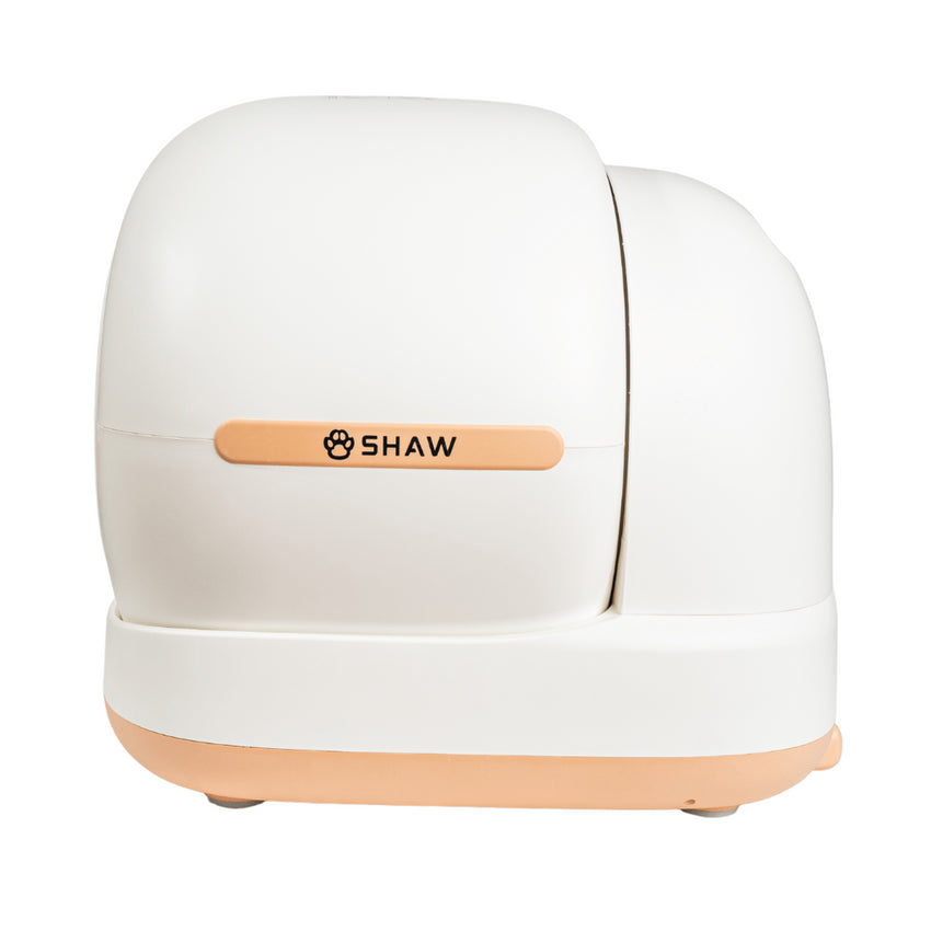 Litiera automata smart SHAW® Ultra pentru pisici, auto-curatare, sterilizare UV, odorizant, aplicatie mobila, bej
