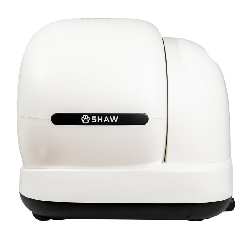 Litiera automata smart SHAW® Ultra pentru pisici, auto-curatare, sterilizare UV, odorizant, aplicatie mobila, negru