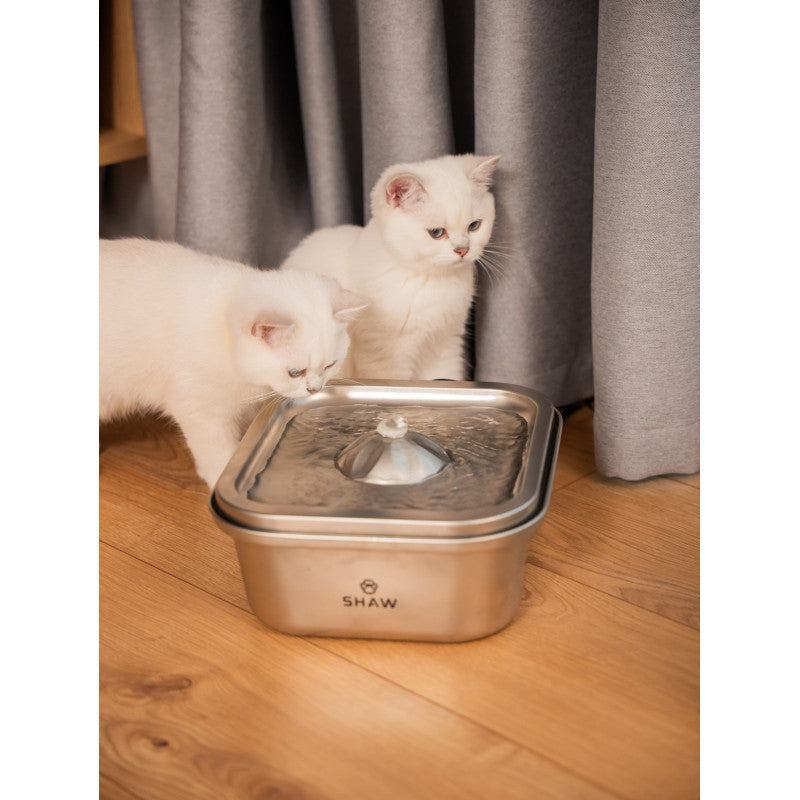 Fantana de apa smart SHAW® inox, aplicatie mobila, filtrare apa, 4L, argintiu