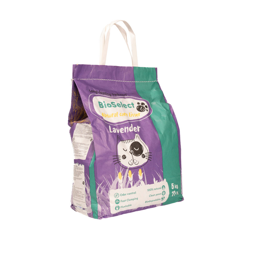 Set 2 x nisip Biodegradabil pentru Pisici si Litiera Automata BioSelect, Asternut Natural din Porumb, Fara Praf, Fara Miros