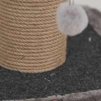 Stalp de zgariat si catarat pentru pisici cu sisal, SHAW, MDF, gri, 86 cm