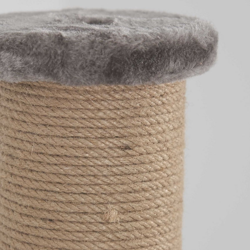 Stalp de zgariat si catarat pentru pisici cu sisal, SHAW, MDF, gri, 86 cm