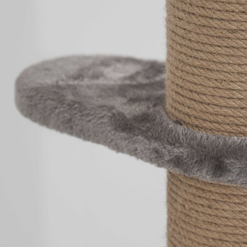 Stalp de zgariat si catarat pentru pisici cu sisal, SHAW, MDF, gri, 86 cm