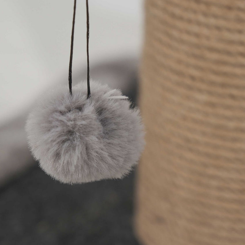 Stalp de zgariat si catarat pentru pisici cu sisal, SHAW, MDF, gri, 86 cm