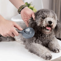 Perie SHAW® pentru curatarea si ingrijirea parului de caini si pisici cu buton auto-curatare, Gri