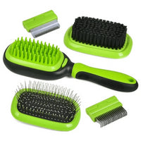 Perie multifunctionala SHAW® 5 in 1 pentru caini si pisici, verde