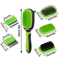 Perie multifunctionala SHAW® 5 in 1 pentru caini si pisici, verde