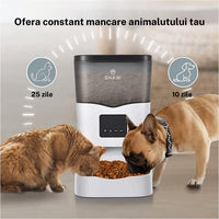 RESIGILAT - Hranitor automat SHAW® pentru caini si pisici, aplicatie mobila, 3L, programare hranire, WiFi