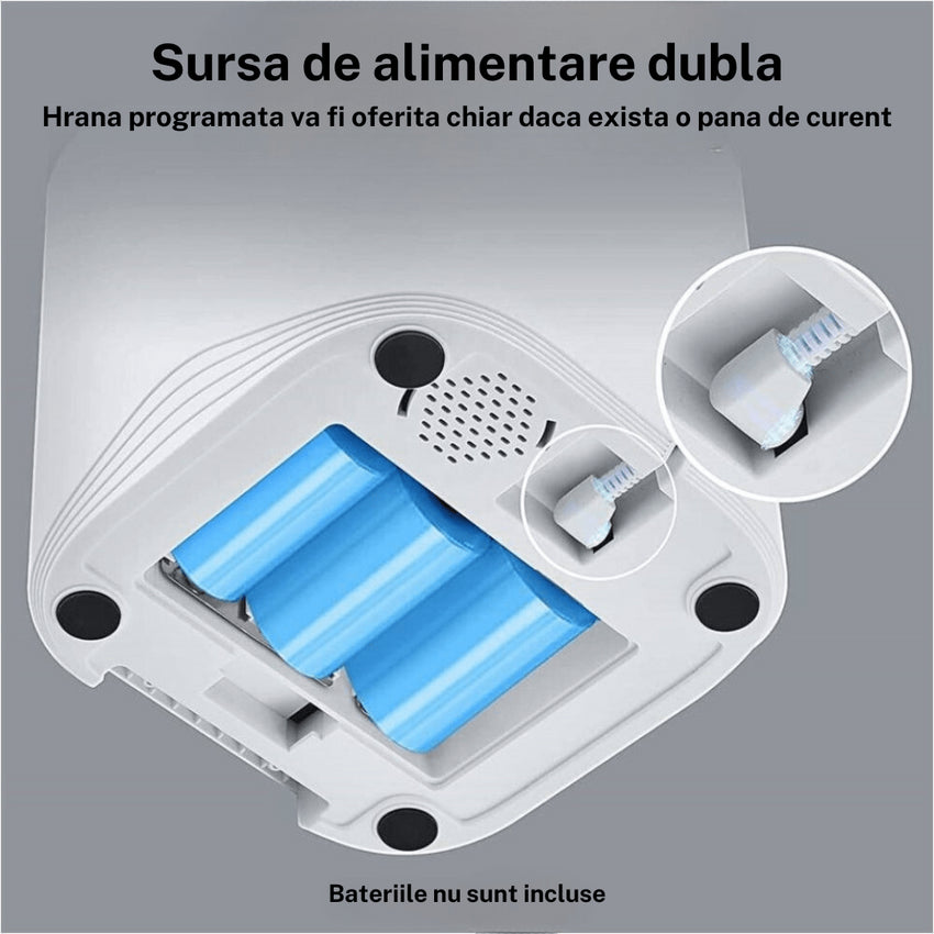 RESIGILAT - Hranitor automat SHAW® pentru caini si pisici, aplicatie mobila, 3L, programare hranire, WiFi