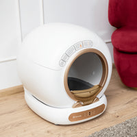 RESIGILAT - Litiera automata smart SHAW® V4 pentru pisici, auto-curatare, eliminare mirosuri prin ionizare, aplicatie mobila, 9L