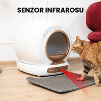 RESIGILAT - Litiera automata smart SHAW® V4 pentru pisici, auto-curatare, eliminare mirosuri prin ionizare, aplicatie mobila, 9L