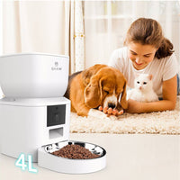 RESIGILAT - Hranitor automat smart SHAW® pentru caini si pisici cu camera reglabila, aplicatie mobila, 4L, programare hranire