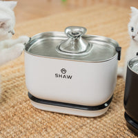 RESIGILAT - Fantana de apa SHAW® PRO V3 cu baterie si senzor inteligent, pompa wireless, sistem filtrare, silentioasa, Alb