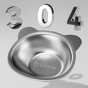 Bol din Inox cu suport ergonomic SHAW pentru Pisici si Caini