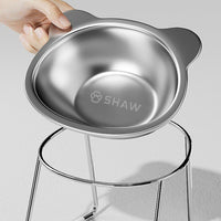 Bol din Inox cu suport ergonomic SHAW pentru Pisici si Caini