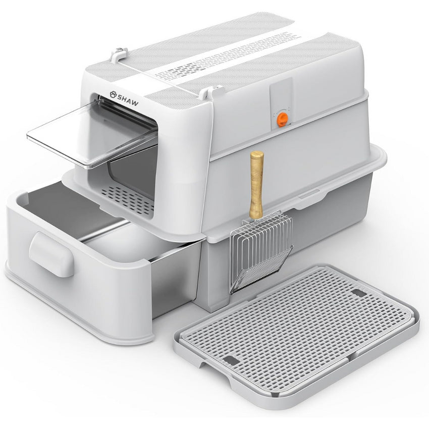 Litiera inox modulara SHAW® XL pentru pisici, cu sertar, usor de curatat, rezistenta