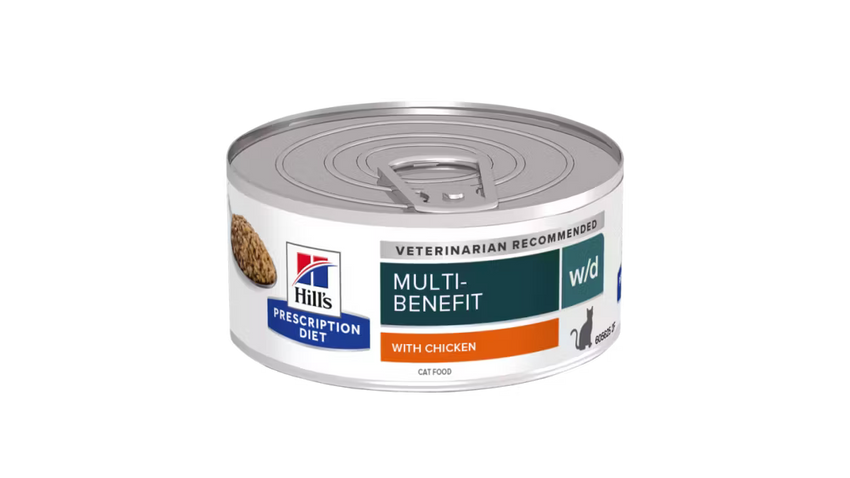 Hrana Umeda Dietetica pentru Pisici Hill’s Prescription Diet w/d Minced cu Pui 156g, Control Greutate si Digestie