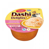 Recompense lichide cu fulgi delicati pentru pisici cu pui si somon Churu Cat Dashi Delights, Inaba