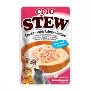 Tocanita (stew) pentru pisici cu pui si somon Churu Cat, Inaba