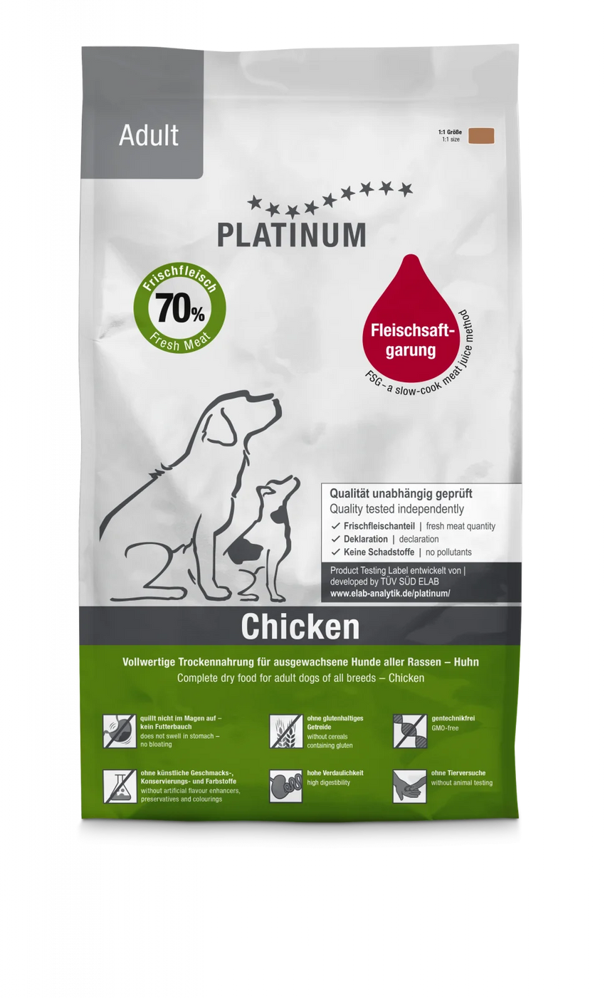 Platinum Hrana Uscata Caini Adulti Adult cu Pui, Fara Cereale, 5kg