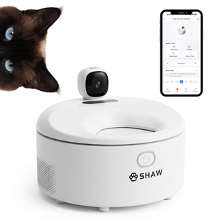 Hranitor smart SHAW® pentru caini si pisici cu Aplicatie mobila, Functie de Incalzire si racire, Camera video