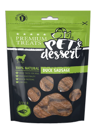 Pet's Dessert, Recompense pentru Câini, Cârnăciori cu Rață, 80g