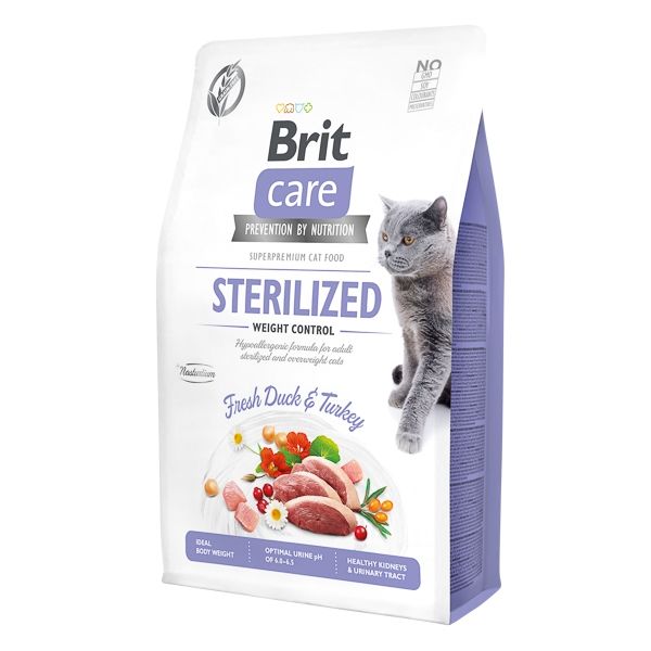 Hrana uscata pentru pisici sterilizate, controlul greutatii - Brit Care Cat GF Sterilized Weight Control 7kg