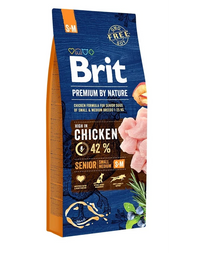 Hrana uscata pentru caini seniori talie mica si medie - BRIT Premium by Nature Senior S+M