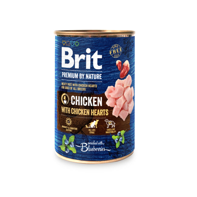 Hrana umedă completă pentru câini - BRIT Premium by Nature Chicken & Hearts 400g