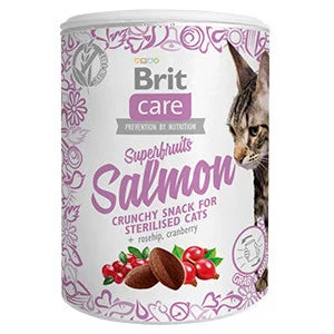 Recompense cu somon si superfructe pentru pisici Brit Care Cat Snack Superfruits, 100g