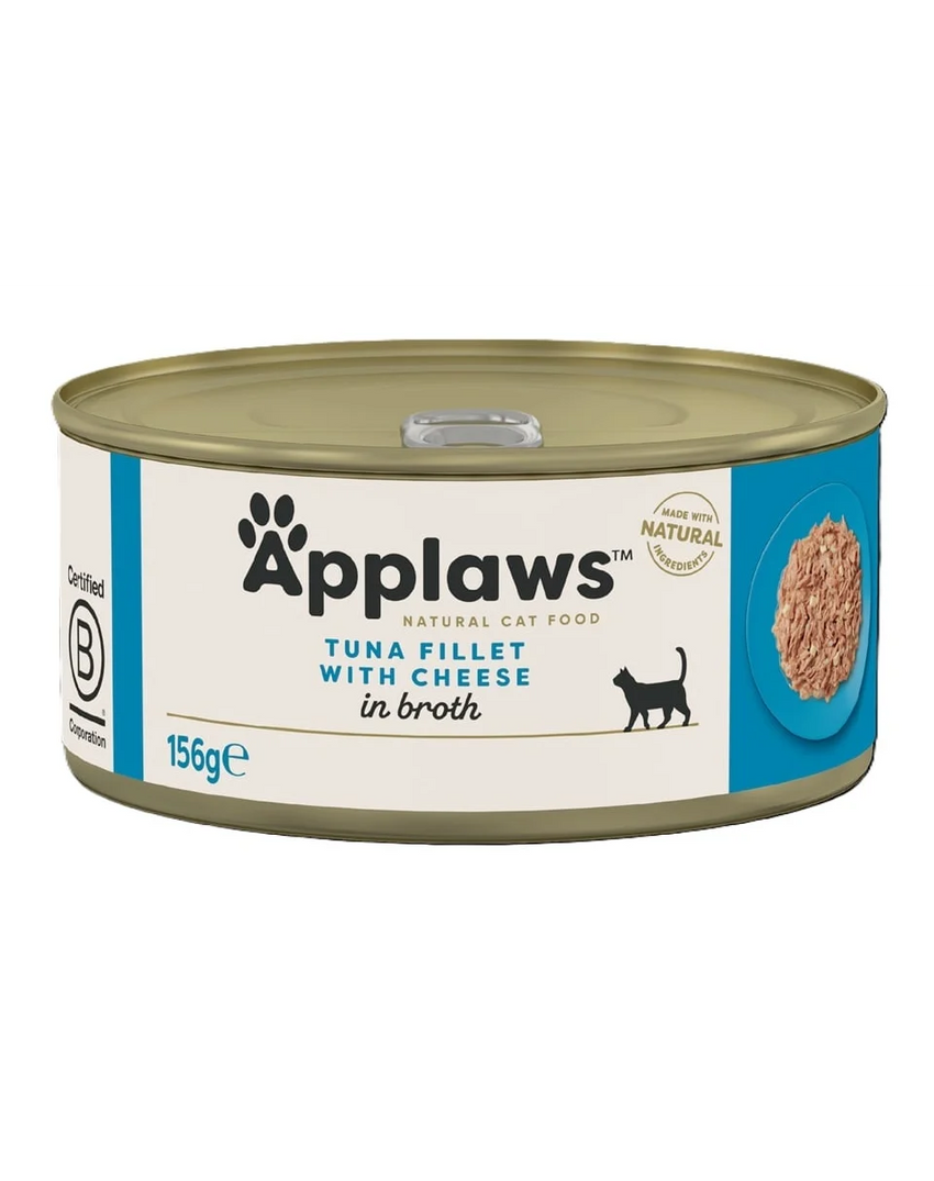 Hrana umeda pentru pisici cu file de ton si branza Applaws Cat, 156g