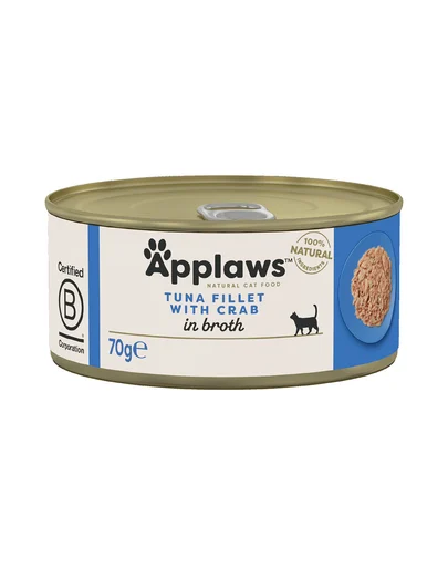 Hrana umeda pentru pisici, file de ton cu crabi - APPLAWS Cat File Ton si Crabi 70g