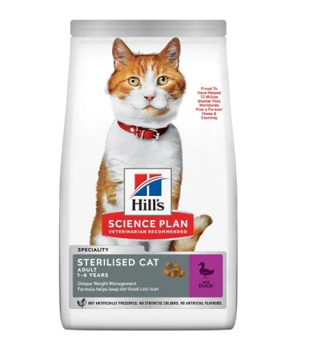 Hrana Uscata pentru Pisici Sterilizate Hill’s Science Plan cu Rata 1.5kg, Control Greutate si Vitalitate