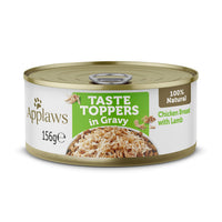 Topping umed complementar pentru caini - APPLAWS Dog Toppers Pui, Miel si Vegetale 156g