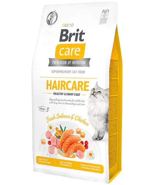 Hrana uscata pentru pisici, blana sanatoasa si piele protejata - BRIT CARE Cat Haircare Healthy & Coat 2kg