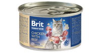 Hrana umedă complementară pentru pisici - BRIT Premium by Nature Cat CHK + Beef 200g