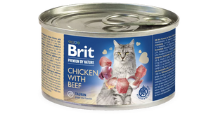 Hrana umedă complementară pentru pisici - BRIT Premium by Nature Cat CHK + Beef 200g