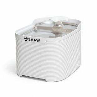 Fantana automata de apa SHAW Fresh pentru caini si pisici, tava din inox, capacitate 2.5L, pompa silentioasa, apa filtrata continuu