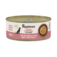 Applaws Hrana Umeda Caini Topper, cu Pui, Sunca si Legume in Supa, Natural, Fara Cereale, 156g