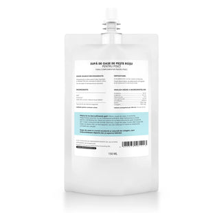 Supă de oase de pește roșu pentru pisici Doctor Totolici, cu dop resigilabil, 150 ml