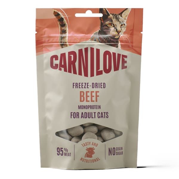 Carnilove Recompense Liofilizate Pisici Freeze Dried, cu Vita si Iarba Matei, 40g