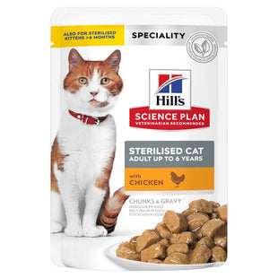 Hrana Umeda pentru Pisici Sterilizate Hill’s Science Plan Adult Sterilised cu Pastrav 85g, Control Greutate si Vitalitate