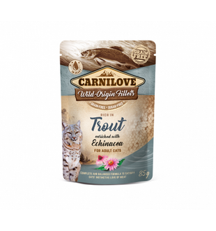 Hrana umedă premium pentru pisici - CARNILOVE Cat Pouch Trout & Echinacea 85g